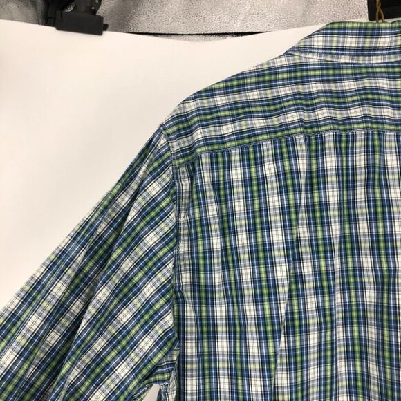 American Eagle  Outfitters blue green plaid button down mens medium - Picture 4 of 13